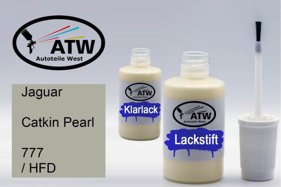 Jaguar, Catkin Pearl, 777 / HFD: 20ml Lackstift + 20ml Klarlack - Set, von ATW Autoteile West.